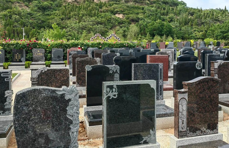 骊山墓园墓碑近景拍摄